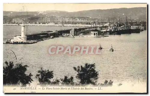 Cartes postales Marseille Le Phare Sainte Marie et l'Entree des Bassins