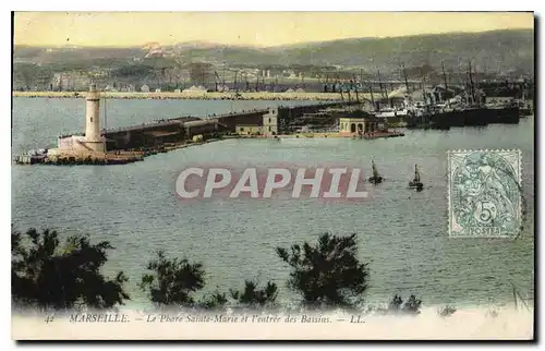 Cartes postales Marseille Le Phare Sainte Marie et l'Entree des Bassins