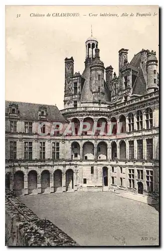 Cartes postales Chateau de Chambord Cour interieure Aile de Francois I