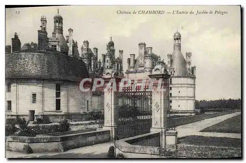 Cartes postales Chateau de Chambord L'Entree du Jardin de Pologne