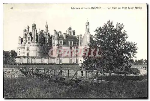 Cartes postales Chateau de Chambord Vue prise du Pont Saint Michel