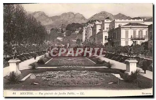 Cartes postales Menton Vue generale du Jardin Public