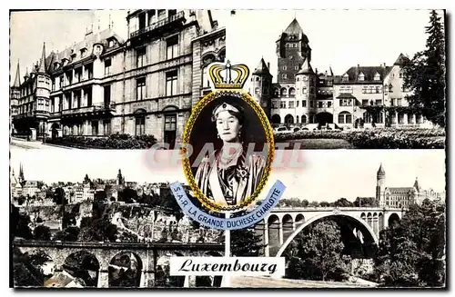 Cartes postales Luxembourg Le Palais Grand Ducal Chateau de Colmar Berg Vue generale Le Pont Adolphe et la Caiss