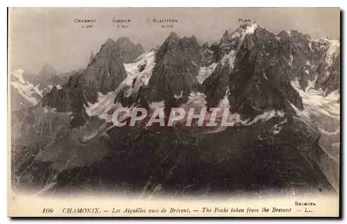 Cartes postales Chamonix Les Aiguilles vues de Brevent