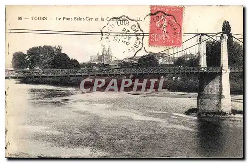 Cartes postales Tours Le Pont Saint Cyr et la Cathedrale