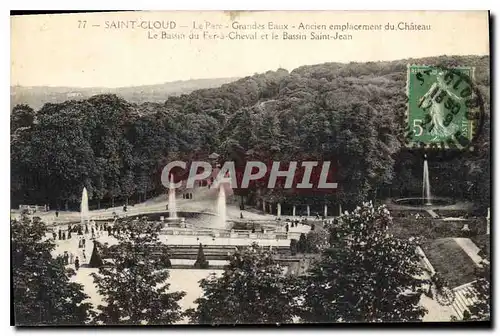 Ansichtskarte AK Saint Cloud Le Parc Grandex Eaux Ancien emplacement du Chateau Le Bassin du Fer a Cheval et le B