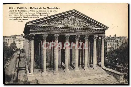 Cartes postales Paris Eglise de la Madeleine