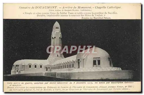 Ansichtskarte AK Ossuaire de Douaumont Arrieve du Monument Chapelle Catholique