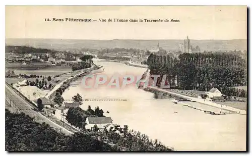 Cartes postales Sens Pittoresque Vue de l'Yonne dans la Traversee de Sens