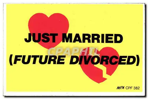 Cartes postales moderne Just married Future divorced