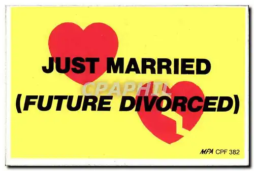 Moderne Karte Just married Future divorced