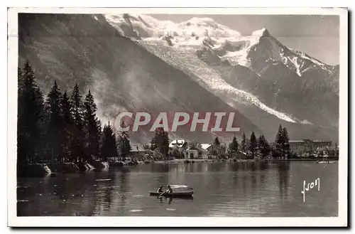 Ansichtskarte AK Chamonix Hte Savoie Le lac le Mont Blanc le Dome et l'Aiguille du Gouter