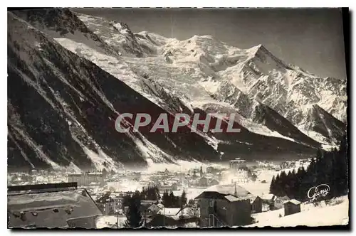 Ansichtskarte AK Chamonix Mont Blanc Hte Savoie Vue generale et le Mont Blanc