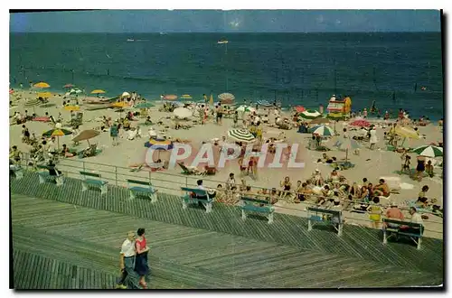 Ansichtskarte AK Beach and Boardwalk at Seventh Avenue Asbury Park