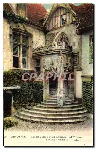 Ansichtskarte AK Beauvais Escalier d'une Maison Canoniale Rue de l'Abbe Gellee