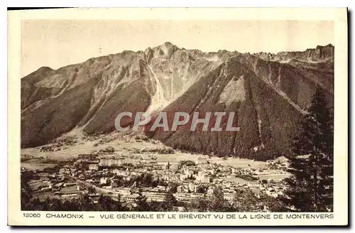 Cartes postales Chamonix Vue Generale et le Brevent vu de la Ligne de Montenvers