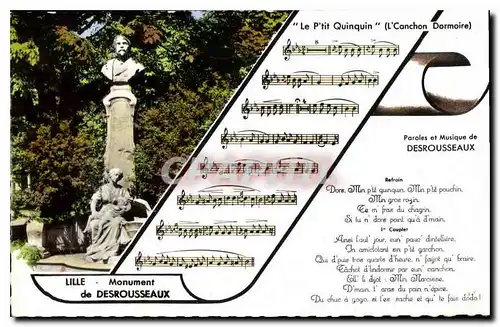 Cartes postales Le P'tit Quinquin l'Canchon Dormoire Lille Monument de Desrousseaux