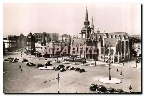 Cartes postales Roubaix Grand Place et Eglise Saint Martin