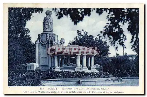 Ansichtskarte AK Nancy Monument aux Morts de la Grande Guerre