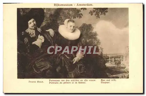 Cartes postales Rijksmuseum Amsterdam Frans Hals Portraits du peintre et sa femme