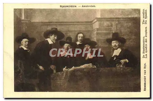 Cartes postales Rijksmuseum Amsterdam Rembrandt Van Rijn Les syndics des drapiers
