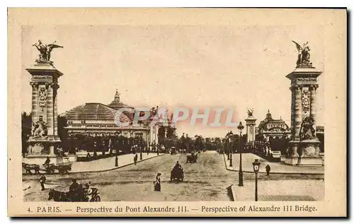 Cartes postales Paris Perspective du Pont Alexandre III