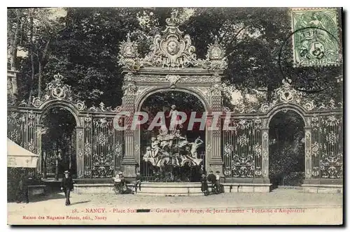 Cartes postales Nancy Grilles en fer forge de Jean Laudur Fontaine d'Amphitrite