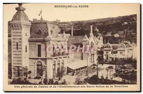 Cartes postales Besancon les Bains Vue generale du Casino et d'Etablissement des Bains Salins de la Mouillere