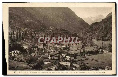 Ansichtskarte AK Gedre Quartier de l'Eglise au fond un coin du Cinque de Gavarnie Breche de Roland