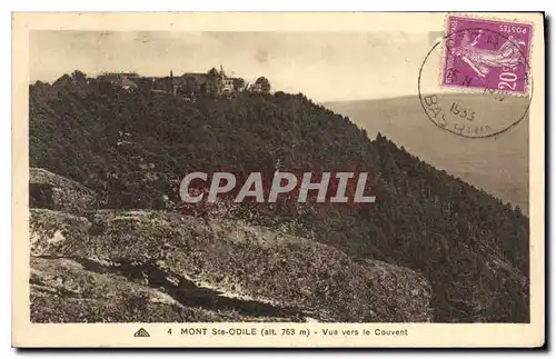 Cartes postales Mont Ste Odile Vue vers le Couvent