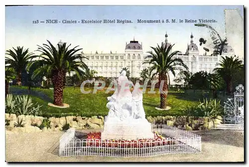 Cartes postales Nice Cimiez Excelsior Hotel Regina Monument a SM le Reine Victoria