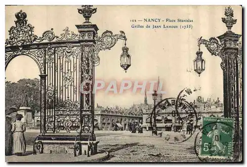 Cartes postales Nancy Place Stanislas Grilles de Jean Lamour