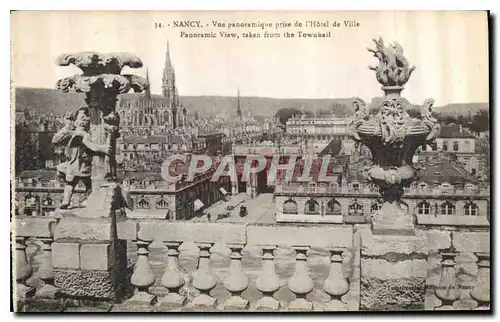 Cartes postales Nancy Vue panoramique prise de l'Hotel de Ville