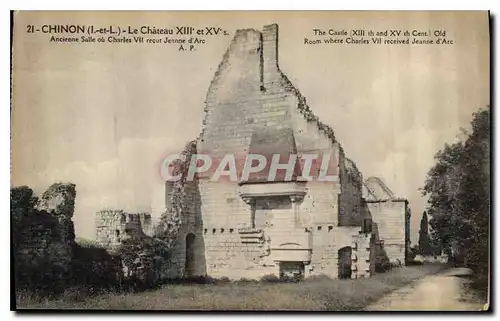 Cartes postales Chinon Le Chateau XIII et XV Ancien Salle ou Charles VII reout Jeanne d'Arc