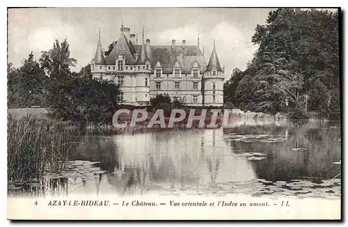 Cartes postales Azay le Rideau Le Chateau Vue orientale et l'Indre en amont