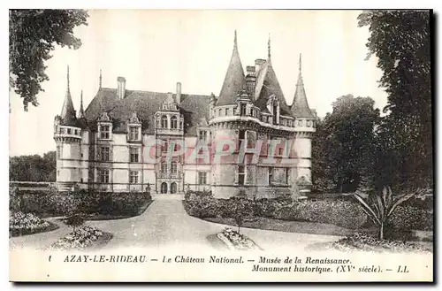 Cartes postales Azay le Rideau Le Chateau National Musee de la Rennaisance Monument historique