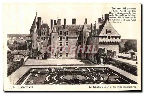 Cartes postales Langeais Le Chateau facade interiure