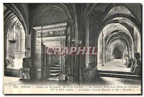 Cartes postales Tours Cloitre de St Gatien dit de la Psalette La Galerie Nord et la Porte de l'Escalier