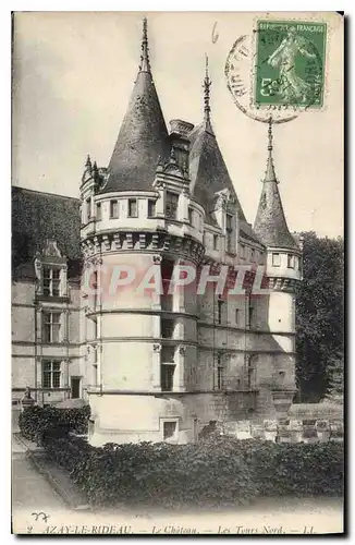 Cartes postales Azay le Rideau Le Chateau Les Tours Nord