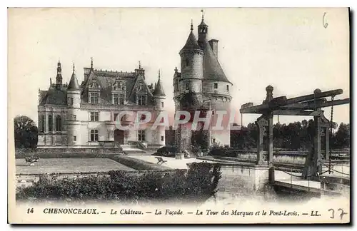 Ansichtskarte AK Chenonceaux Le Chateau La Facade La Tour des Marques et le Pont Levis