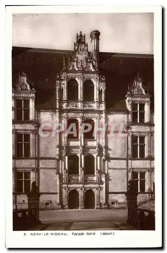 Cartes postales Azay le Rideau Facade Nord detail