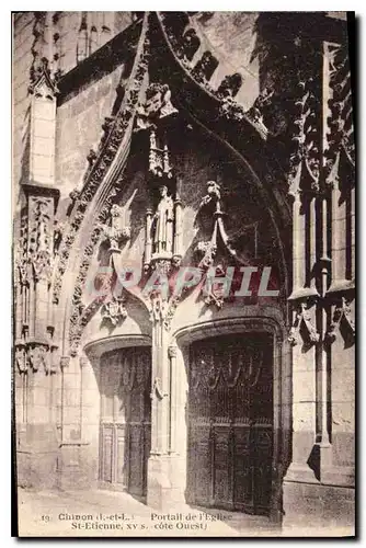 Cartes postales Chinon Portail de l'Eglise St Etienne cote Ouest