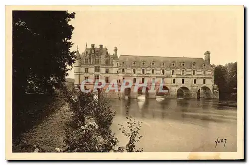 Cartes postales Chenonceaux Indre et Loire Le Chateau facade ouest Allee de Catherine de Medicis