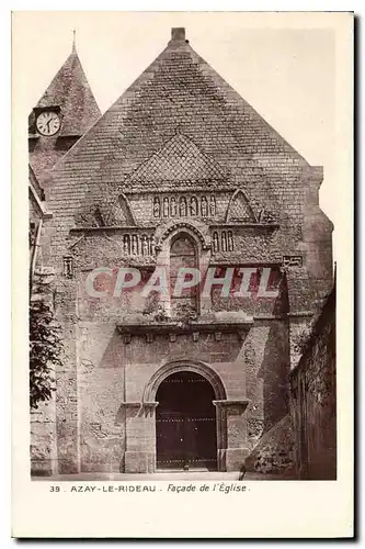 Cartes postales Azay le Rideau Facade de l'Eglise