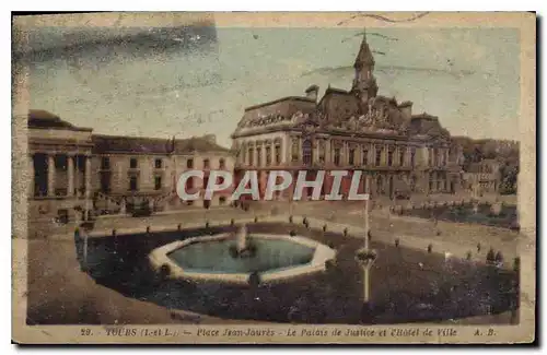 Cartes postales Tours Place Jean Jaures Le Palais de Justice et l'Hotel de Ville