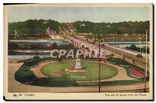 Ansichtskarte AK Tours Vue sur le grand Pont de Pierre