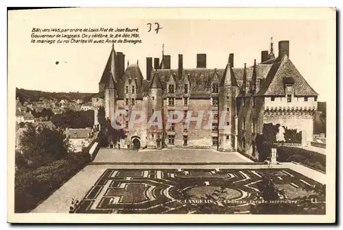 Cartes postales Langeais Le Chateau facade interieure