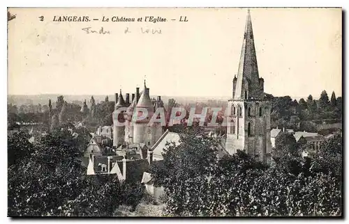 Cartes postales Langeais Le Chateau et l'Eglise