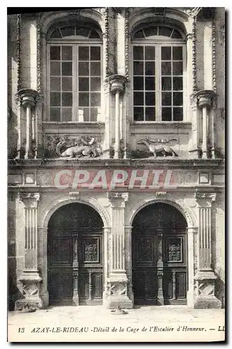 Cartes postales Azay le Rideau Detail de la Cage de l'Escalier d'Honneur