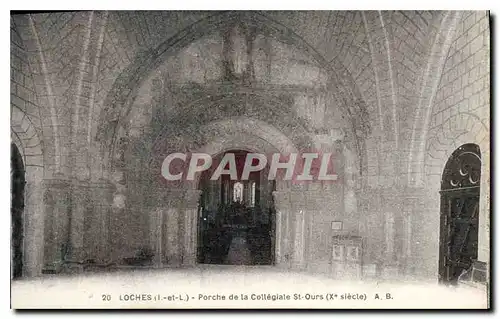 Ansichtskarte AK Loches Porche de la Collegiale St Ours